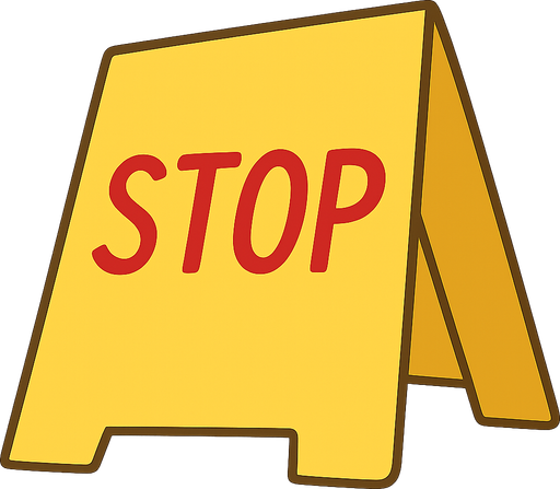 sarı renkli "Stop" tabelası. No background. Transparent background. Blank background. No shadows. 2d. In-Game asset. flat