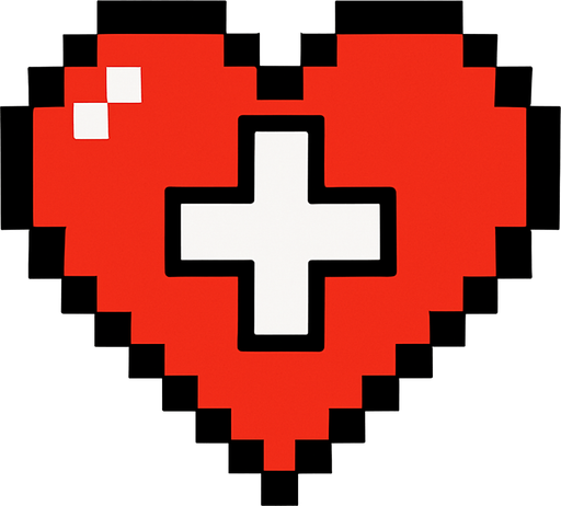 Coeur de points de vie.
In-Game asset.  2d.  High contrast.  No shadows