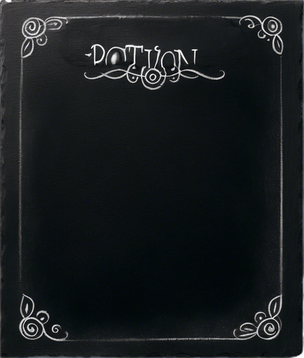 Small title "POTION" in chalk