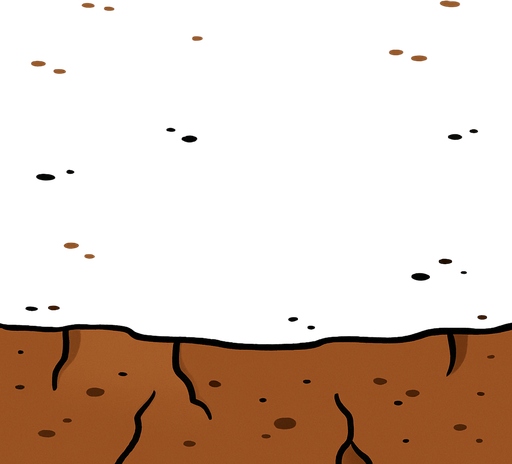 Animasyon çizgi dizi tarzında bir toprak ama ne ağaç var nede çimen sadece dümdüz kahverengi toprak açık kahverengi olsun toprak.
In-Game asset.  2d.  High contrast.  No shadows