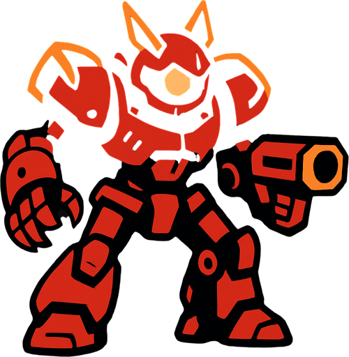 robot enemy.
In-Game asset.  2d.  High contrast.  No shadows