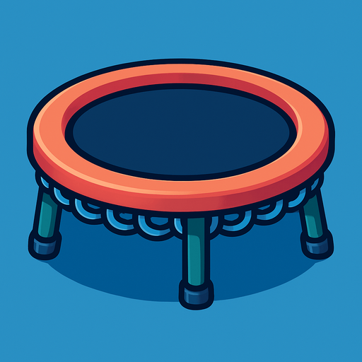 trampoline, 3d, yazısız.
In-Game asset.  2d.  High contrast.  No shadows