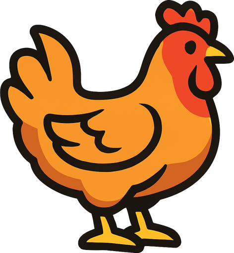 chicken.
In-Game asset.  2d.  High contrast.  No shadows