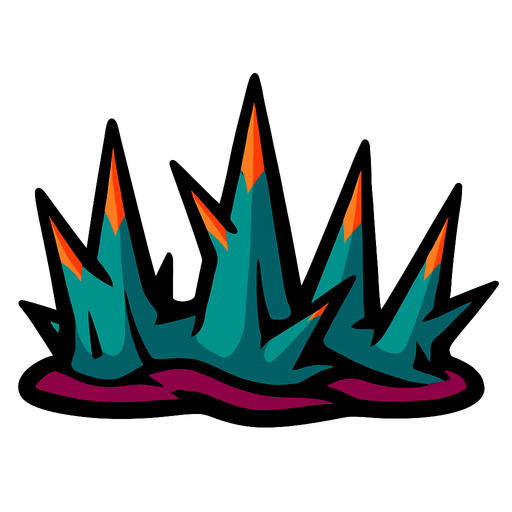 dikenler.
In-Game asset.  2d.  High contrast.  No shadows