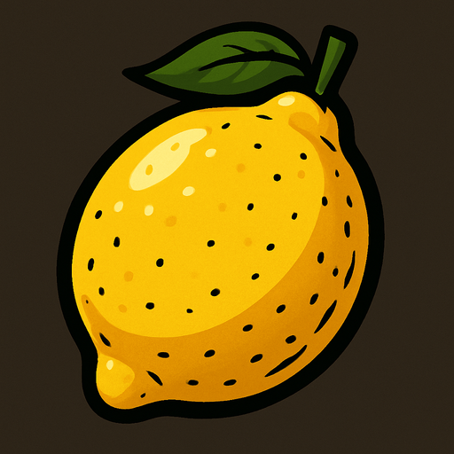uncut lemon.
In-Game asset.  2d.  High contrast.  No shadows
