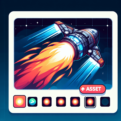 🚀 Animated Thrusters – A glowing flame or energy coming from the back of the spaceship..
Single Game Texture.  In-Game asset.  2d.  Blank background.  High contrast.  No shadows