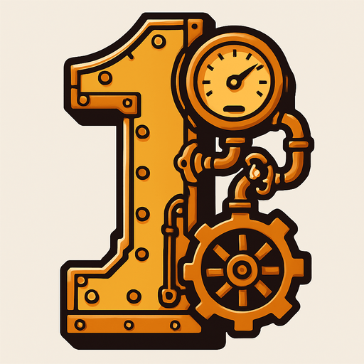 1 en estilo steampunk.
In-Game asset.  2d.  High contrast.  No shadows