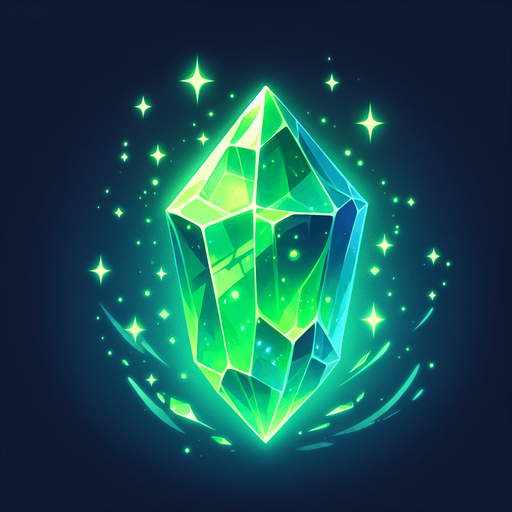 Could also be a green crystal pulsing with soft light..
Single Game Texture.  In-Game asset.  2d.  Blank background.  High contrast.  No shadows