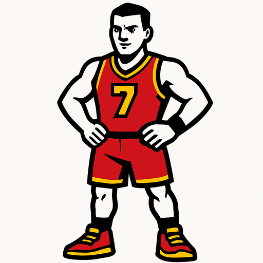 Basketbol oyuncusu yap ama elinde top olmasın.
In-Game asset.  2d.  High contrast.  No shadows