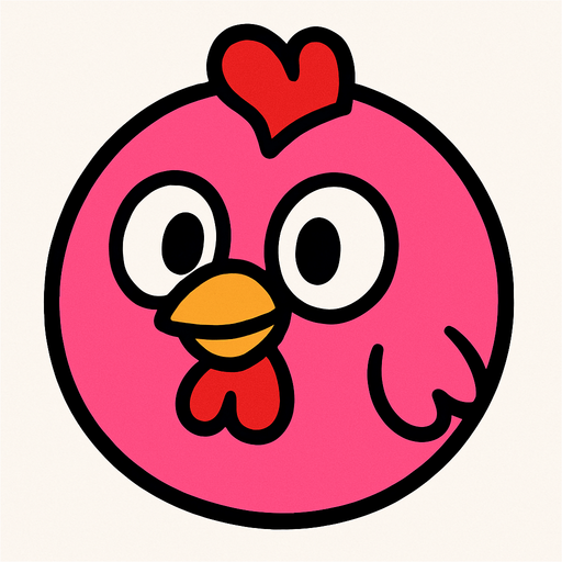 chicken ball and pink.
In-Game asset.  2d.  High contrast.  No shadows