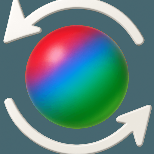 içindeki topun rengini kırmızı mavi ve yeşil yap ama geçişleri smooth olsun