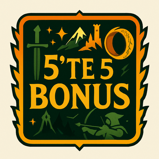 Çerçeve içinde "5'te 5 BONUS" yazsın. LOTR temalı olacak. Dikkat çekici bir popup bu..
In-Game asset.  2d.  High contrast.  No shadows