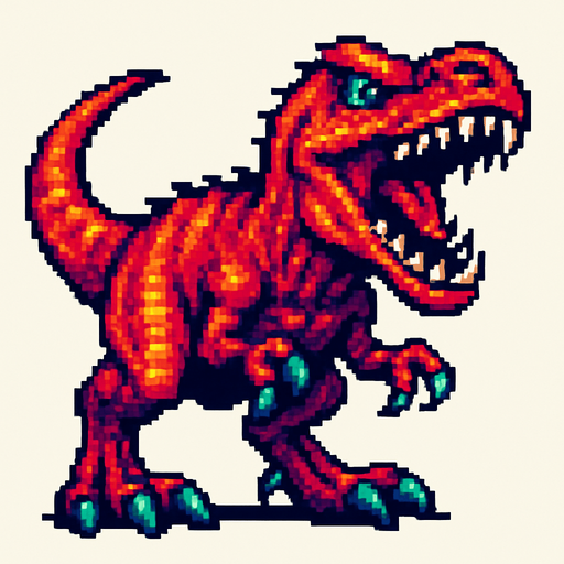 90'lardaki retro oyun dinazoru. vahşi olsun
In-Game asset.  2d.  High contrast.  No shadows