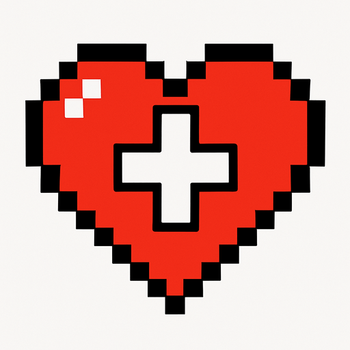 Coeur de points de vie.
In-Game asset.  2d.  High contrast.  No shadows