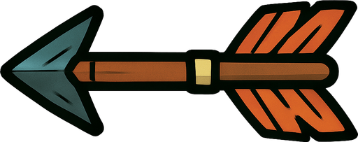 Una flecha de arco.
In-Game asset.  2d.  High contrast.  No shadows