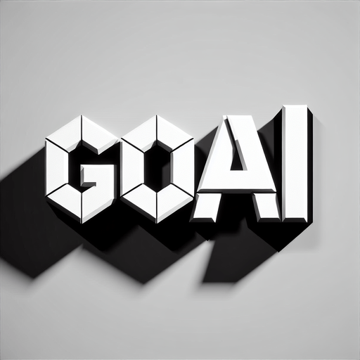 message that reads ''GOAL''. black and white. Single Game Texture. In-Game asset. 2d. Blank background. High contrast. No shadows.
