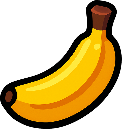 Mini banana.
In-Game asset.  2d.  High contrast.  No shadows