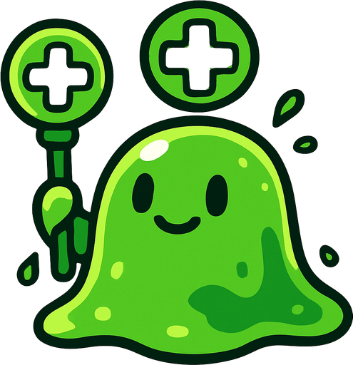 Slime enemy healer.
In-Game asset.  2d.  High contrast.  No shadows