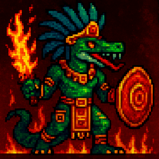 Agregale efectos de fuego pero en un fondo de alto contraste, mejor dicho solo pono mas rojo y llmas en la espada