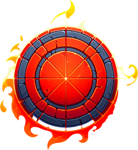 fire red.
Single Game Texture.  In-Game asset.  2d.  Blank background.  High contrast.  No shadows