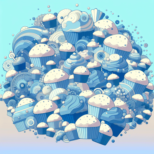 Simple and beautiful Muffin World..
2d background picture, simple, minimalistic, cute, Pastellfarben, blue