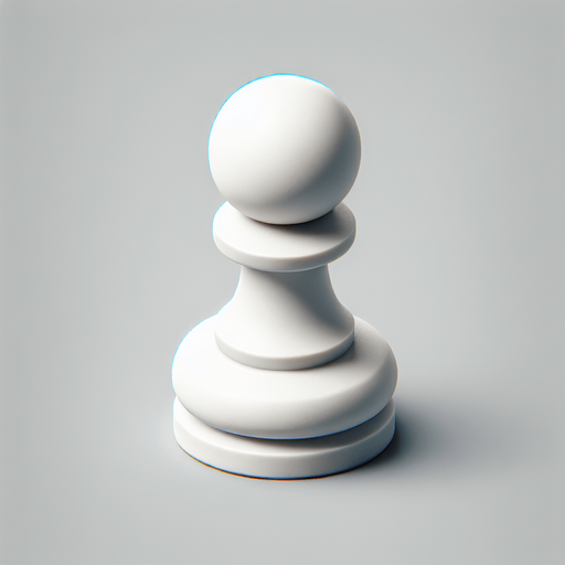 White pawn.
Single Game Texture.  In-Game asset.  2d.  Blank background.  High contrast.  No shadows