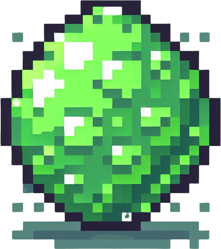 Genera un tipo de gas de color verde que este en pixel art.
Single Game Texture.  In-Game asset.  2d.  Blank background.  High contrast.  No shadows