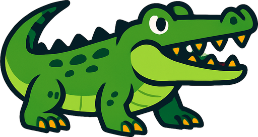 Crocodile.
In-Game asset.  2d.  High contrast.  No shadows