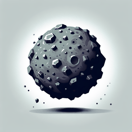 a single asteriod texture.
Single Game Texture.  In-Game asset.  2d.  Blank background.  High contrast.  No shadows