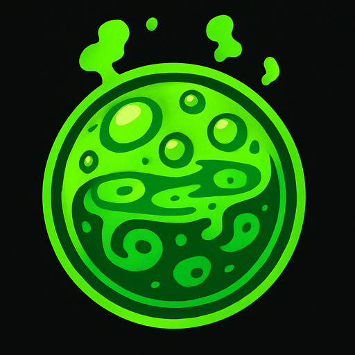 green poison ball.
In-Game asset.  2d.  High contrast.  No shadows
