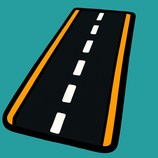 Road.
In-Game asset.  2d.  High contrast.  No shadows. Road