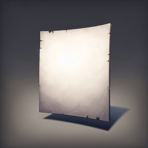 caligraphy paper front facing flat.
Single Game Texture.  In-Game asset.  2d.  Blank background.  High contrast.  No shadows