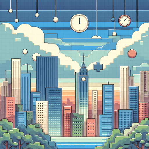 Background for relaxing puzzle game. city background, flat shaded, vector art. skyscrapers. Clocks. Blocks. Relaxing. Clouds, blue sky Single Game Texture. In-Game asset. 2d. Blank background. High contrast. No shadows..
Single Game Texture. In-Game asset. 2d. Blank background. High contrast. No shadows.