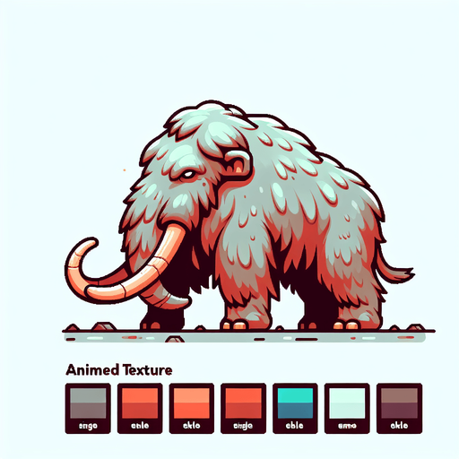 A animated image of a mommoth.
Single Game Texture. In-Game asset. 2d. Blank background. High contrast. No shadows.