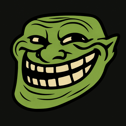 Troll face.
In-Game asset.  2d.  High contrast.  No shadows