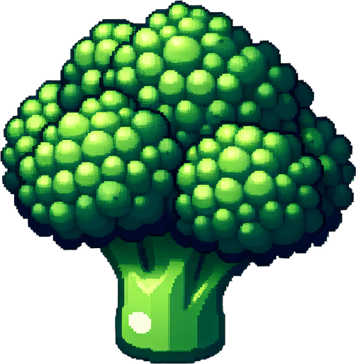 brocoli.
Single Game Texture. In-Game asset. 2d. Blank background. High contrast. No shadows.