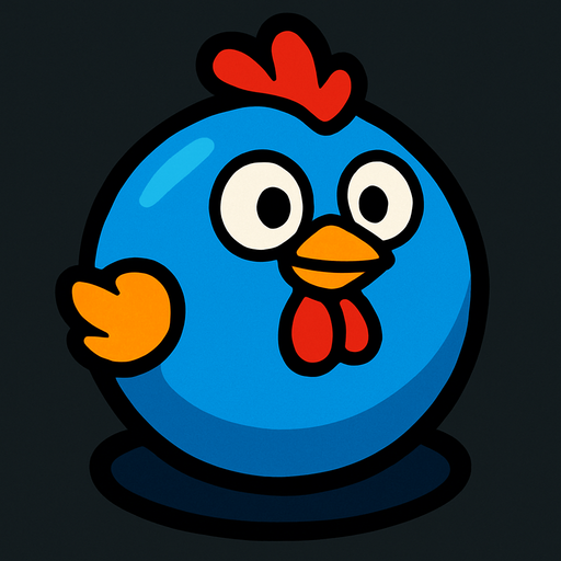 ball chicken blue.
In-Game asset.  2d.  High contrast.  No shadows