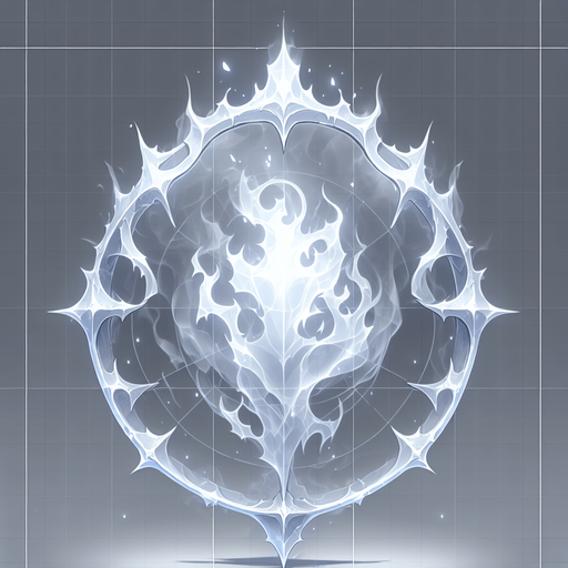 a translucent, ghostly shield or a faint outline of a guardian spirit figure..
Single Game Texture.  In-Game asset.  2d.  Blank background.  High contrast.  No shadows