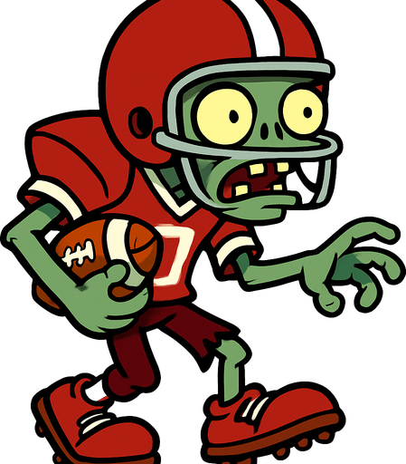 Football zombie.
In-Game asset.  2d.  High contrast.  No shadows