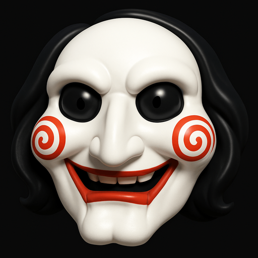 3D the Saw Scary but funny face meme. different faces look. face only
In-Game asset.  3D.  High contrast.  No shadows