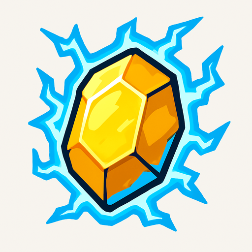 Pierre élément energie.
In-Game asset.  2d.  High contrast.  No shadows