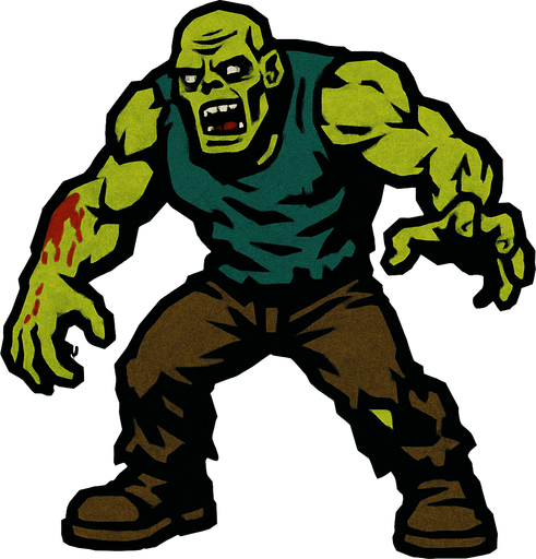 Tough zombie.
In-Game asset.  2d.  High contrast.  No shadows