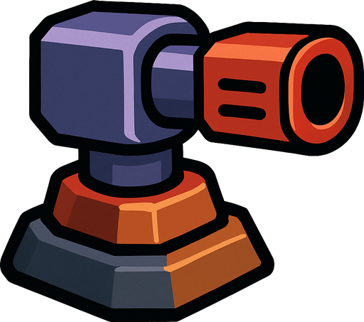 lazer kulesi küçük.
In-Game asset.  2d.  High contrast.  No shadows