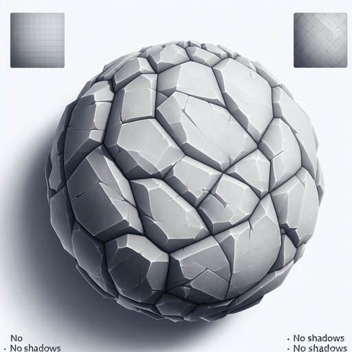 A stone from top view (2d).
Single Game Texture. In-Game asset. 2d. Blank background. High contrast. No shadows.