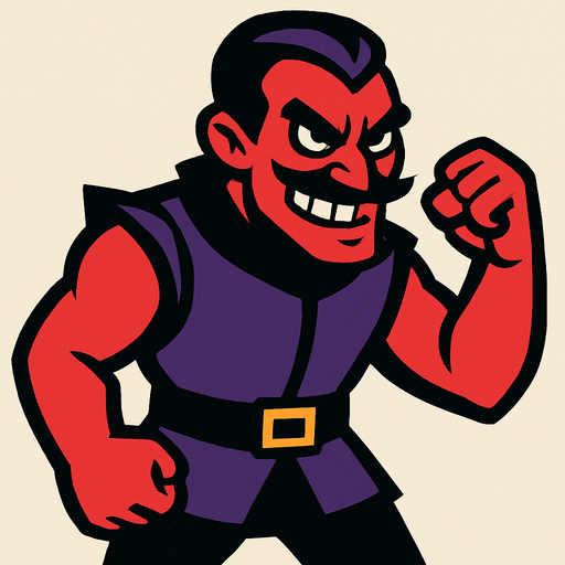 second man's bad.
In-Game asset.  2d.  High contrast.  No shadows no border