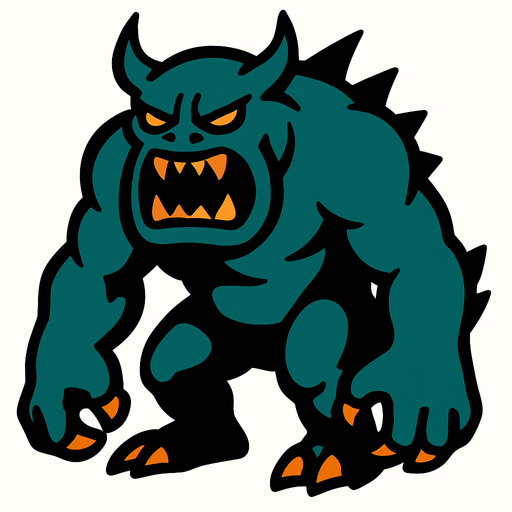 Big monster.
In-Game asset.  2d.  High contrast.  No shadows