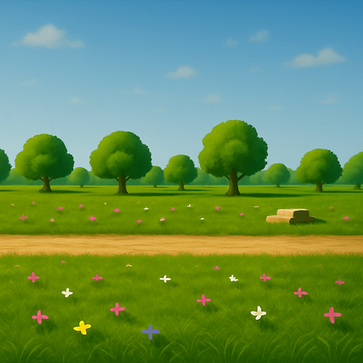 yola ve çimenlere biraz detay ve derinlik kat