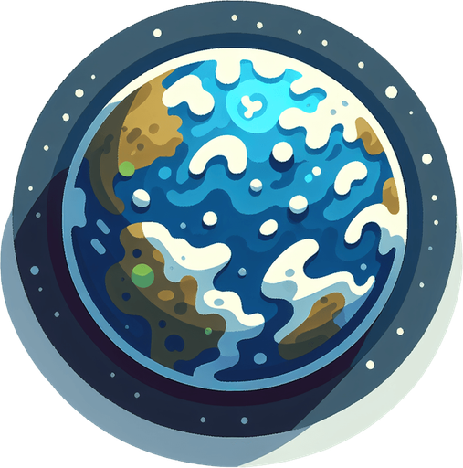 2d earth

Single Game Texture. In-Game asset. 2d. Blank background. High contrast. No shadows.