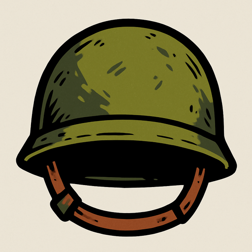 Asker kaskı. Önden bakış kayışı yok 
In-Game asset.  2d.  High contrast.  No shadows