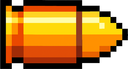 Bullet pixel.
In-Game asset.  2d.  High contrast.  No shadows
